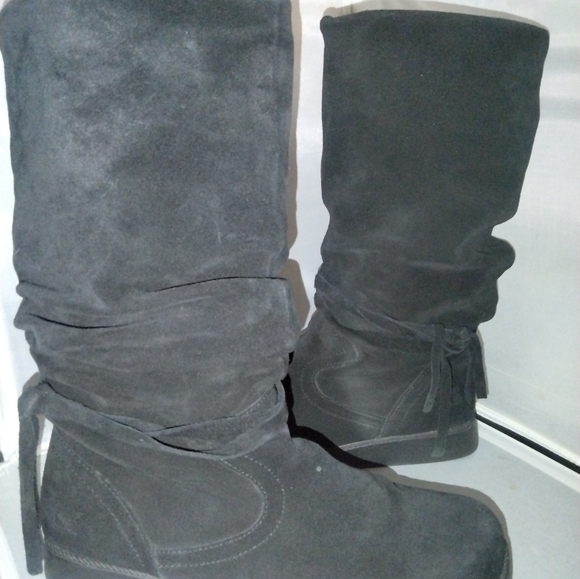 Women's black leather boots by Roxy size 10 Vail - Picture 6 of 10